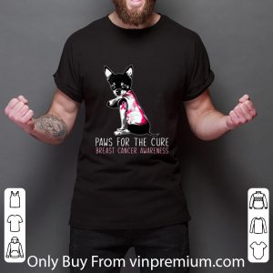 Nice Chihuahua Paws For The Cure Breast Cancer Awareness Pink Ribbon shirt 2
