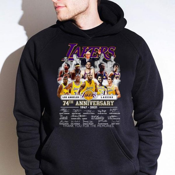 Funny  74th Anniversary 1947-2021 Team Los Angeles Lakers Signatures shirt