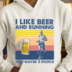 Best Vintage I Like Beer And Running And Maybe 3 People shirt 3