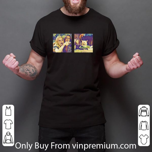 Awesome Woman Yelling At A Cat Meme shirt
