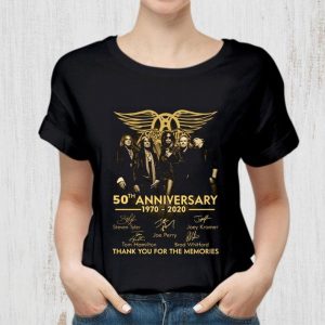 Hot Aerosmith Band Member 50th Anniversary 1970-2020 Signatures shirt 1