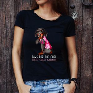 Awesome Dachshund Paws For The Cure Breast Cancer Awareness Pink Ribbon shirt