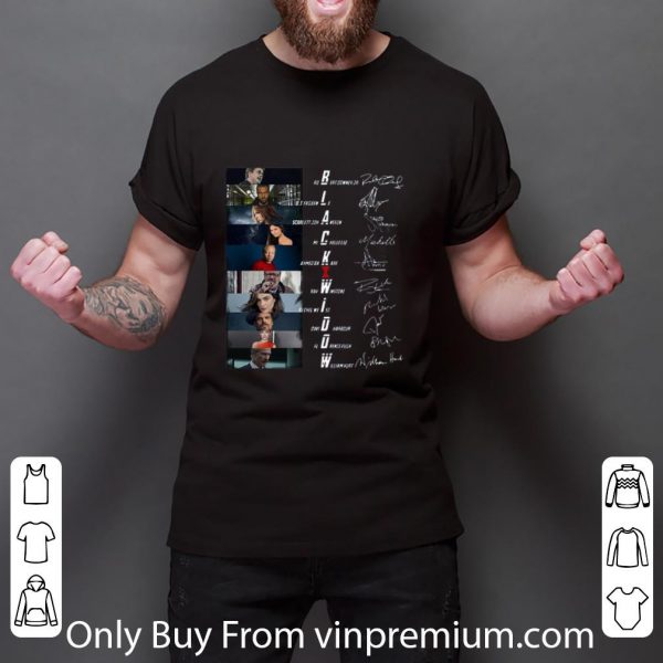 Official Black Widow Robert Downey Jr Dt Fagbenle Scarlett Johansson Signatures shirt