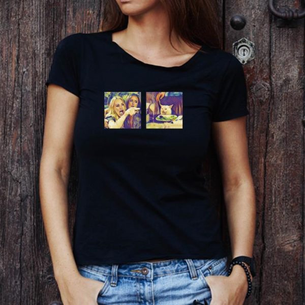 Awesome Woman Yelling At A Cat Meme shirt