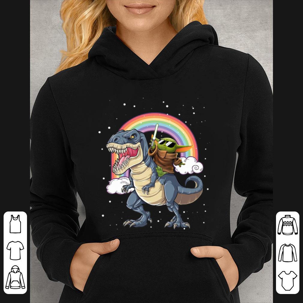 425fbfe9 awesome star wars baby yoda riding dinosaur t rex rainbow shirt 4 - Awesome Star Wars Baby Yoda Riding Dinosaur T-rex Rainbow shirt