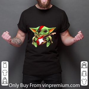 Nice Baby Yoda hug Electric guitar Star Wars shirt 2