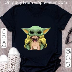 Nice Baby Yoda Hug Pug Dog shirt 1