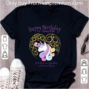 Great Leap Day Unicorn Girls Born On A Leap Day Are Cute And Smart shirt