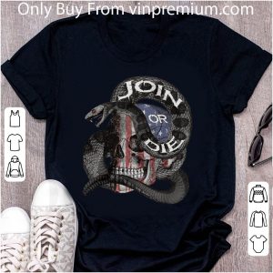 Premium Join Or Die Snake Skull American Flag shirt 1