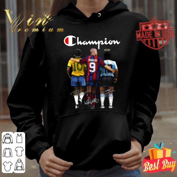 Funny Champion Pelé Ronaldo De Lima Diego Maradona Signatures shirt