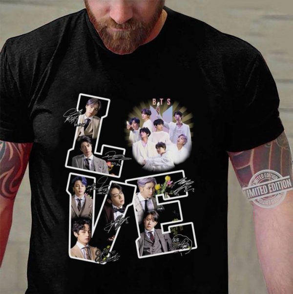 Premium Bangtan Boys Love BTS Boy band signatures shirt