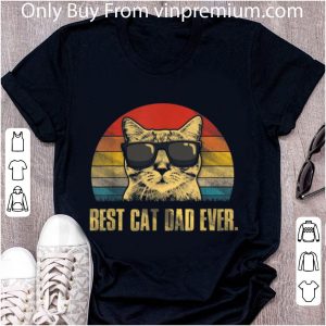 Official Best Cat Dad Ever Father's Day Vintage Cat Lovers shirt 1