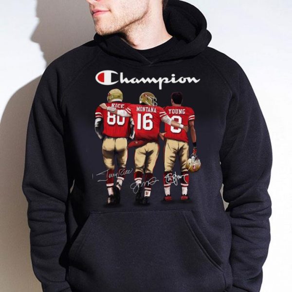 Awesome  Logo Champion San Francisco 49ers Rice Montana Young Signatures shirt