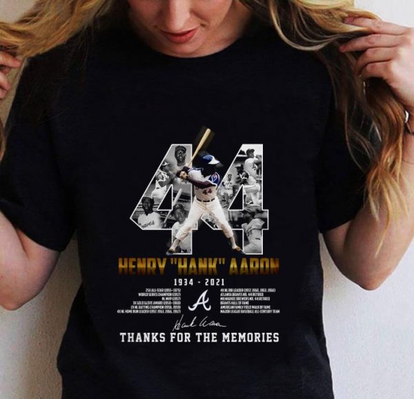 Premium 44 Henry Hank Aaron 1934-2021 Milwaukee Braves Signature shirt