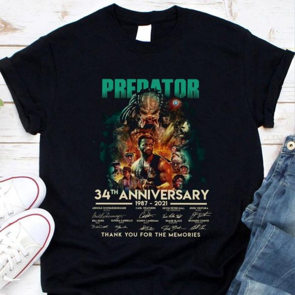 Official All character Predator 34th Anniversary 1987-2021 Signatures shirt