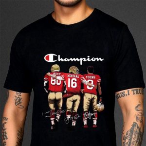 Awesome  Logo Champion San Francisco 49ers Rice Montana Young Signatures shirt 2