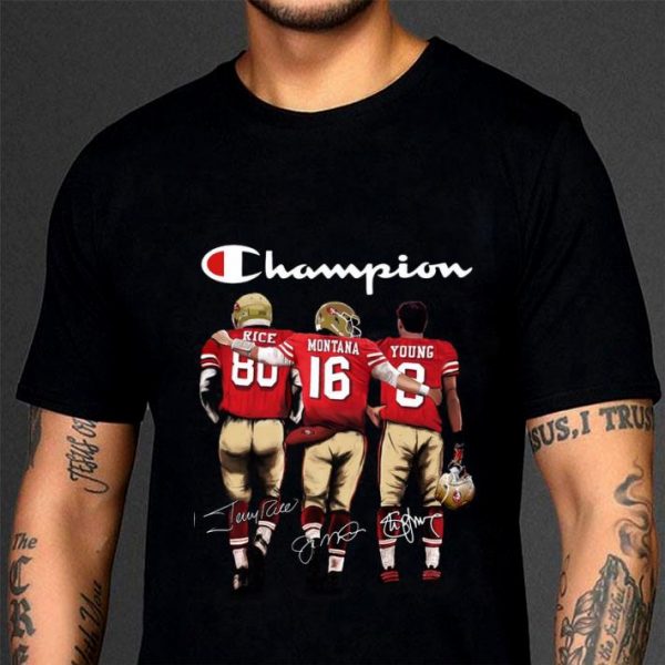 Awesome  Logo Champion San Francisco 49ers Rice Montana Young Signatures shirt