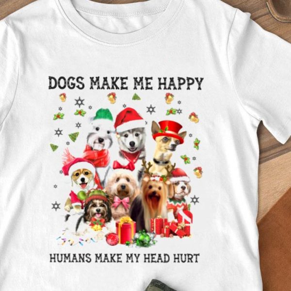 Premium Dogs Make Me Happy Humans Make My Head Hurt Christmas shirt