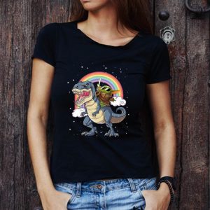 Awesome Star Wars Baby Yoda Riding Dinosaur T-rex Rainbow shirt
