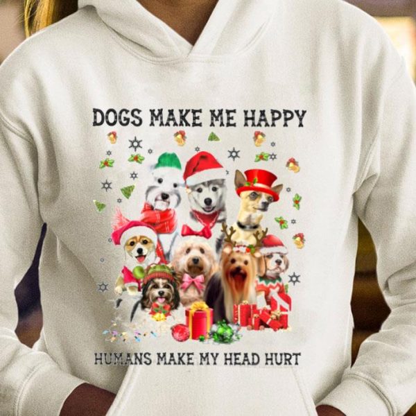 Premium Dogs Make Me Happy Humans Make My Head Hurt Christmas shirt
