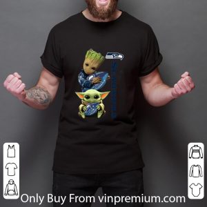 Great Baby Groot And Baby Yoda Hug Seattle Seahawks shirt 2