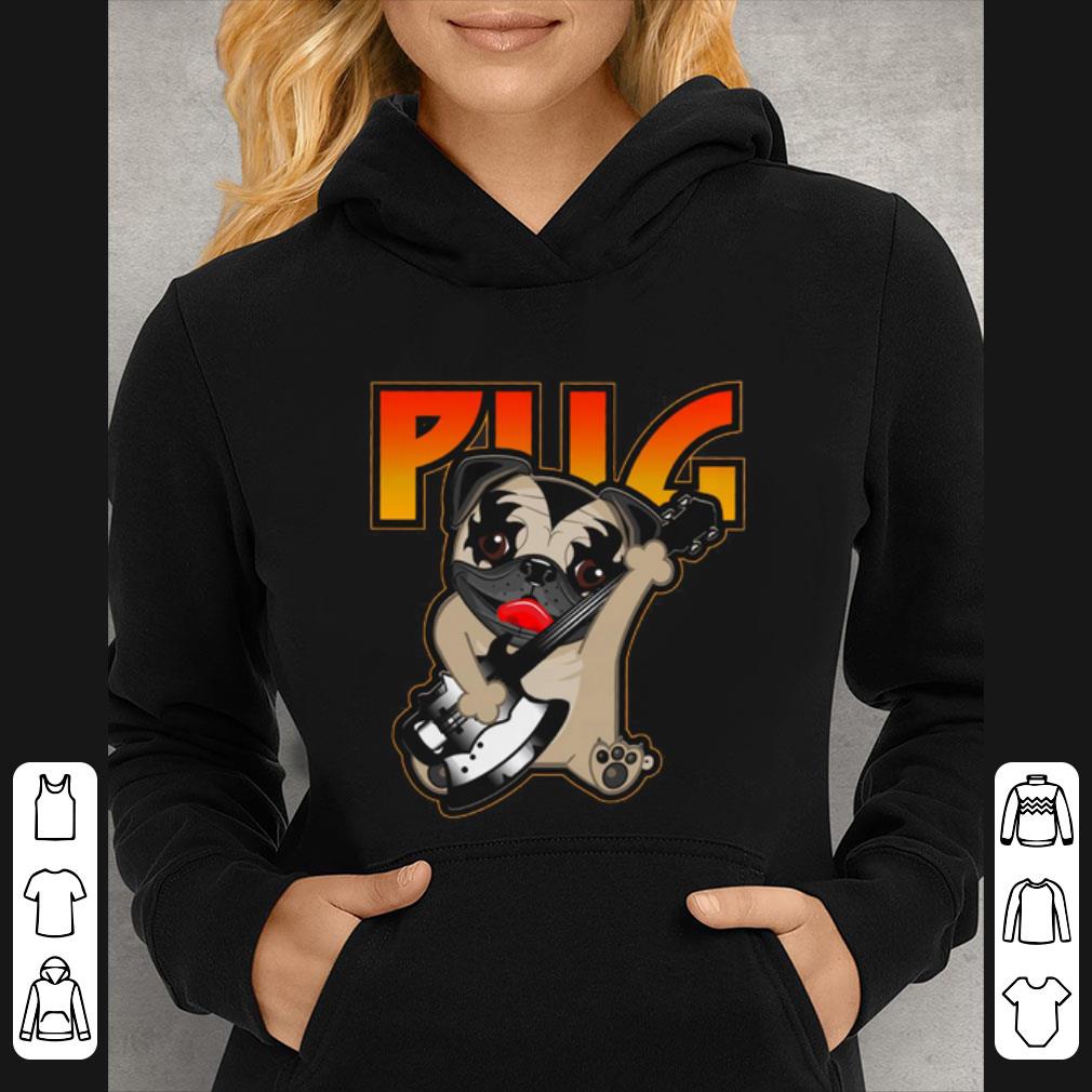 9fc2bd11 official pug playing kiss rock band shirt 4 - Official Pug Playing Kiss Rock Band shirt