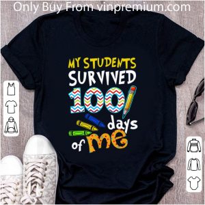 Nice My students survived 100 days of me teacher day shirt 1