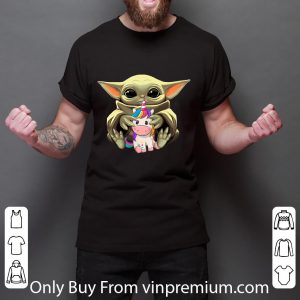 Official Star Wars Baby Yoda Hug Unicorn shirt 2
