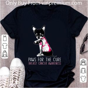 Nice Chihuahua Paws For The Cure Breast Cancer Awareness Pink Ribbon shirt 1