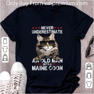 Pretty Cat Lovers Never Underestimate An Old Man With A Maine Coon shirt 1