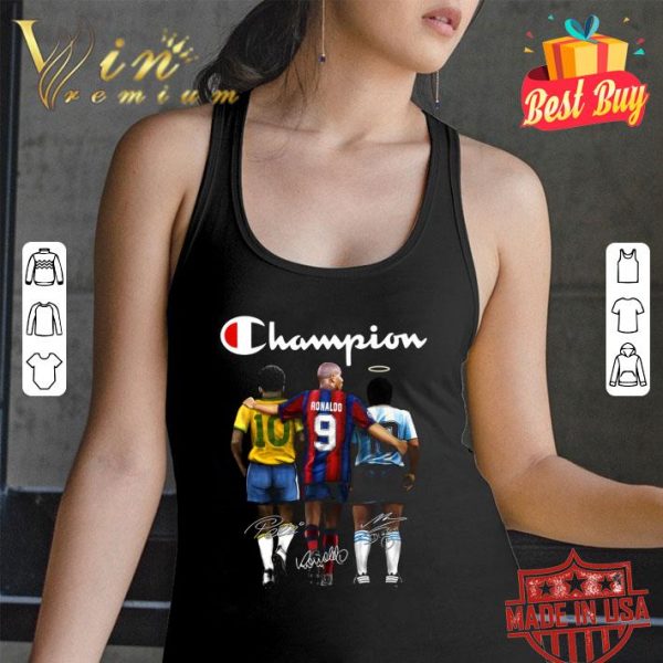 Funny Champion Pelé Ronaldo De Lima Diego Maradona Signatures shirt
