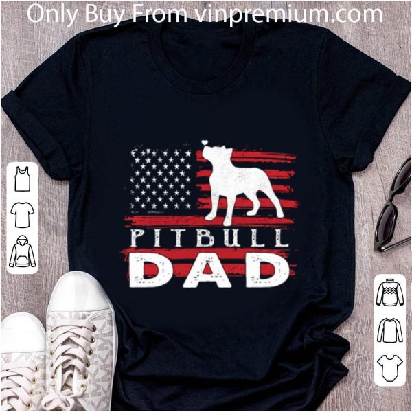 Great American flag Pitbull Dad shirt