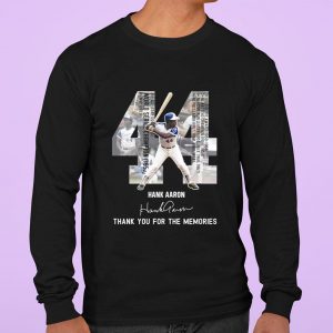 Awesome 44 Hank Aaron RIP Milwaukee Braves Signature Thank You For The Memories shirt 2