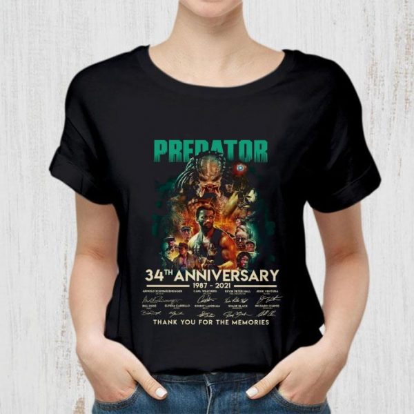 Official All character Predator 34th Anniversary 1987-2021 Signatures shirt