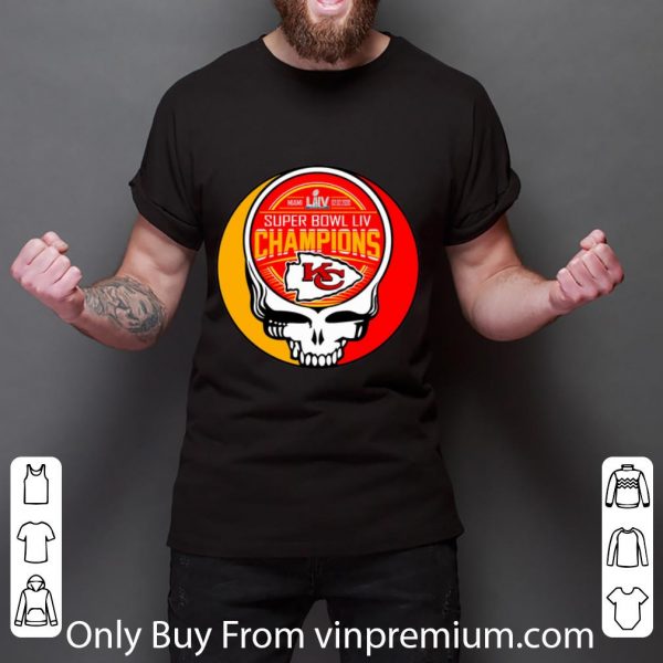 Premium Kansas City Chiefs Super Bowl LIV Champions Skull shirt