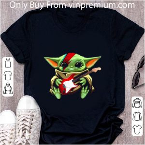 Nice Baby Yoda hug Electric guitar Star Wars shirt 1
