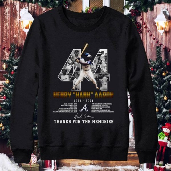 Premium 44 Henry Hank Aaron 1934-2021 Milwaukee Braves Signature shirt