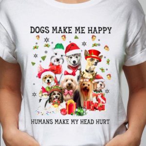 Premium Dogs Make Me Happy Humans Make My Head Hurt Christmas shirt 1