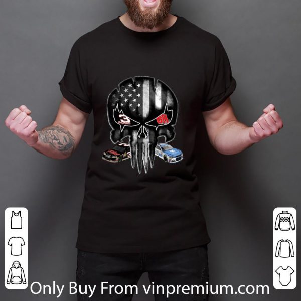 Great Austin Dillon and Alex Bowman signature Punisher American flag shirt