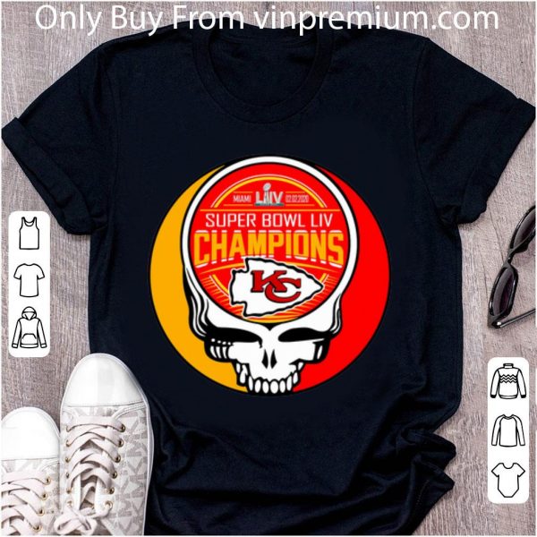 Premium Kansas City Chiefs Super Bowl LIV Champions Skull shirt