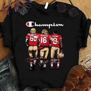 Awesome  Logo Champion San Francisco 49ers Rice Montana Young Signatures shirt