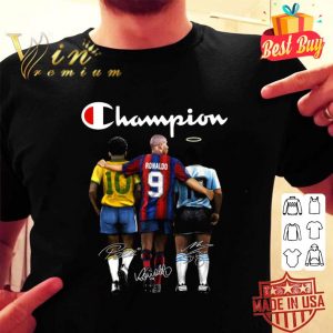 Funny Champion Pelé Ronaldo De Lima Diego Maradona Signatures shirt 1