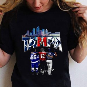 Premium Tampa City Signatures Tampa Bay Buccaneers Lightning and Rays Champions Shirt 1