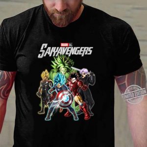Funny Son Goku and Vegeta Dragon Ball Saiyavengers Marvel Avengers Shirt 2