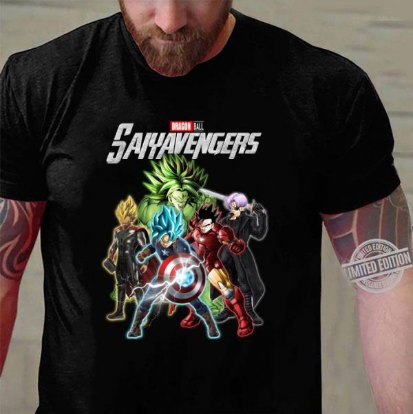 Funny Son Goku and Vegeta Dragon Ball Saiyavengers Marvel Avengers Shirt