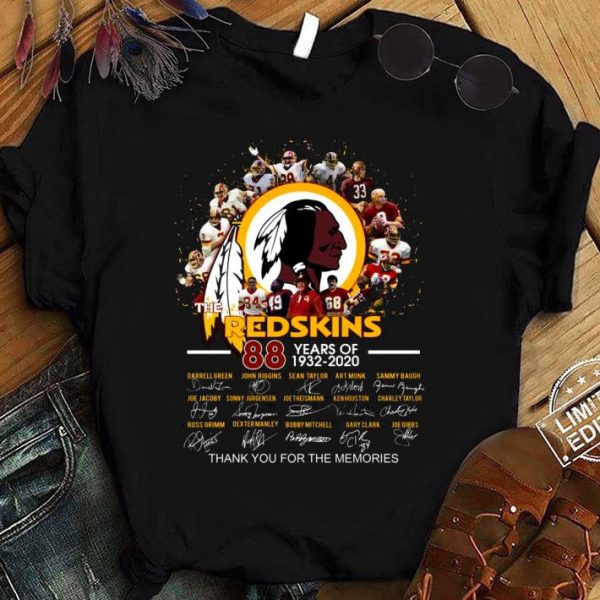 Official The Washington Football Team 88 Years Of 1932-2020 Signed Thank You Memories Shirt