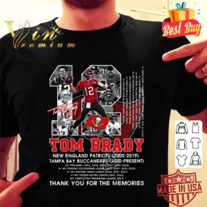 Official No. 12 Tom Brady New England Patriots 2000-2019 Tampa Bay Buccaneers 2020-Present Champions Super Bowl shirt 1