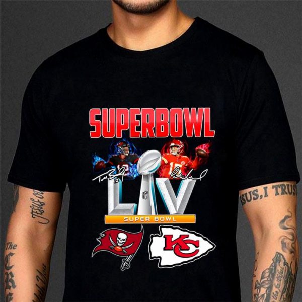 Hot Super Bowl 2021 TB Bucs vs KC Chiefs NFL Sport Football Signatures Shirt