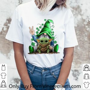 Original Gnomes Hug Baby Yoda Shamrock St. Patrick's Day shirt 2