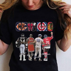 Official Chicago Sports Team Signatures Chicago Bears Chicago Bulls Chicago Cubs Chicago Blackhawks shirt 1